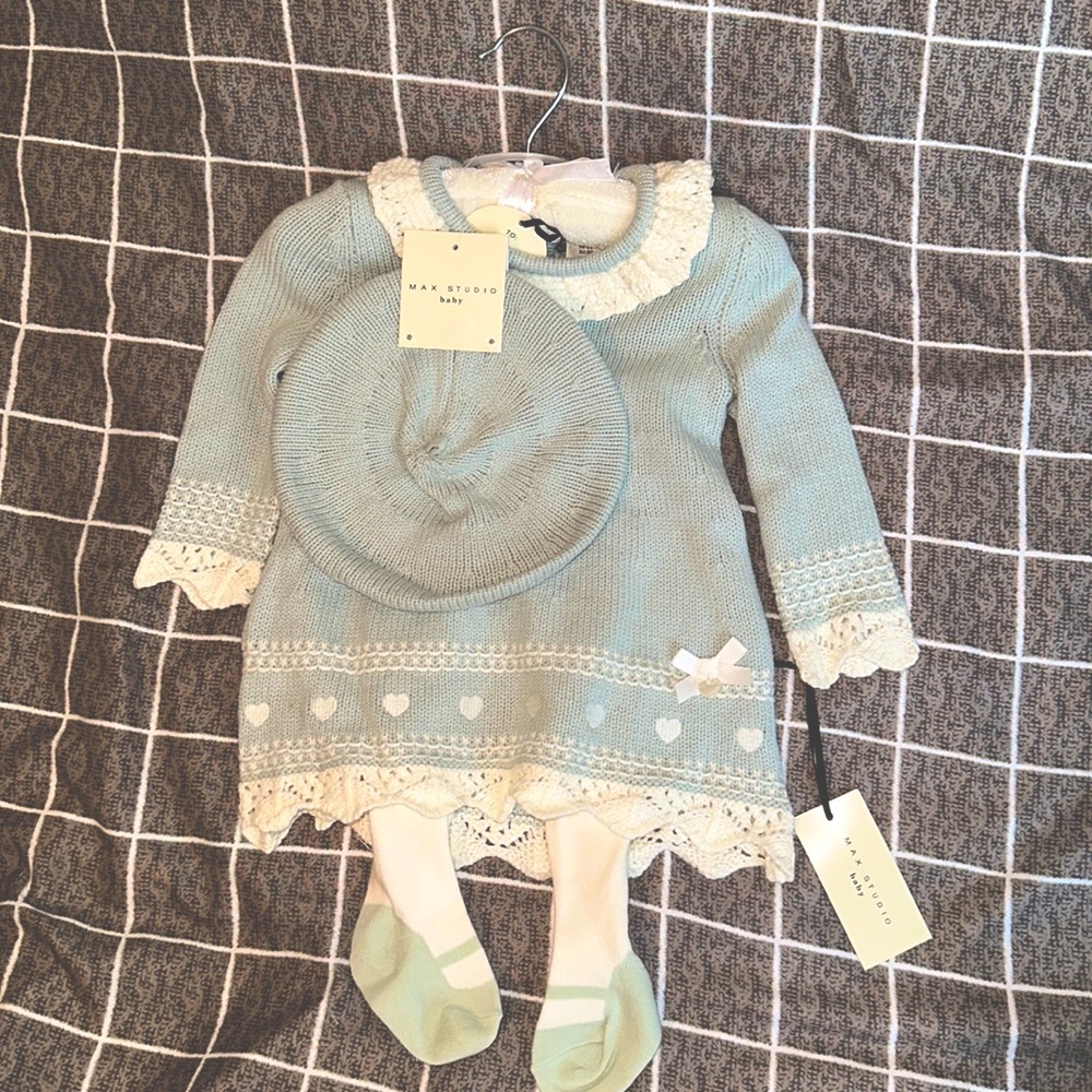 3-6 Months New Max Studio Baby Mint Sweater Dress